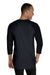 Jerzees 560RR Mens Premium Blend Baseball Moisture Wicking 3/4 Sleeve Crewneck T-Shirt Heather Black/Black Model Back