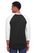 Jerzees 560RR Mens Premium Blend Baseball Moisture Wicking 3/4 Sleeve Crewneck T-Shirt Black/White Model Back