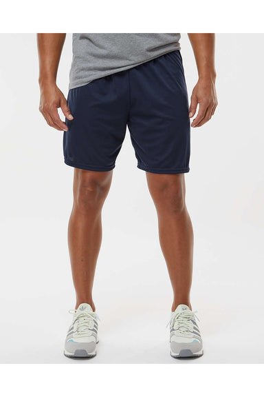 Augusta Sportswear 1425 Mens Octane Moisture Wicking Shorts Navy Blue Model Front