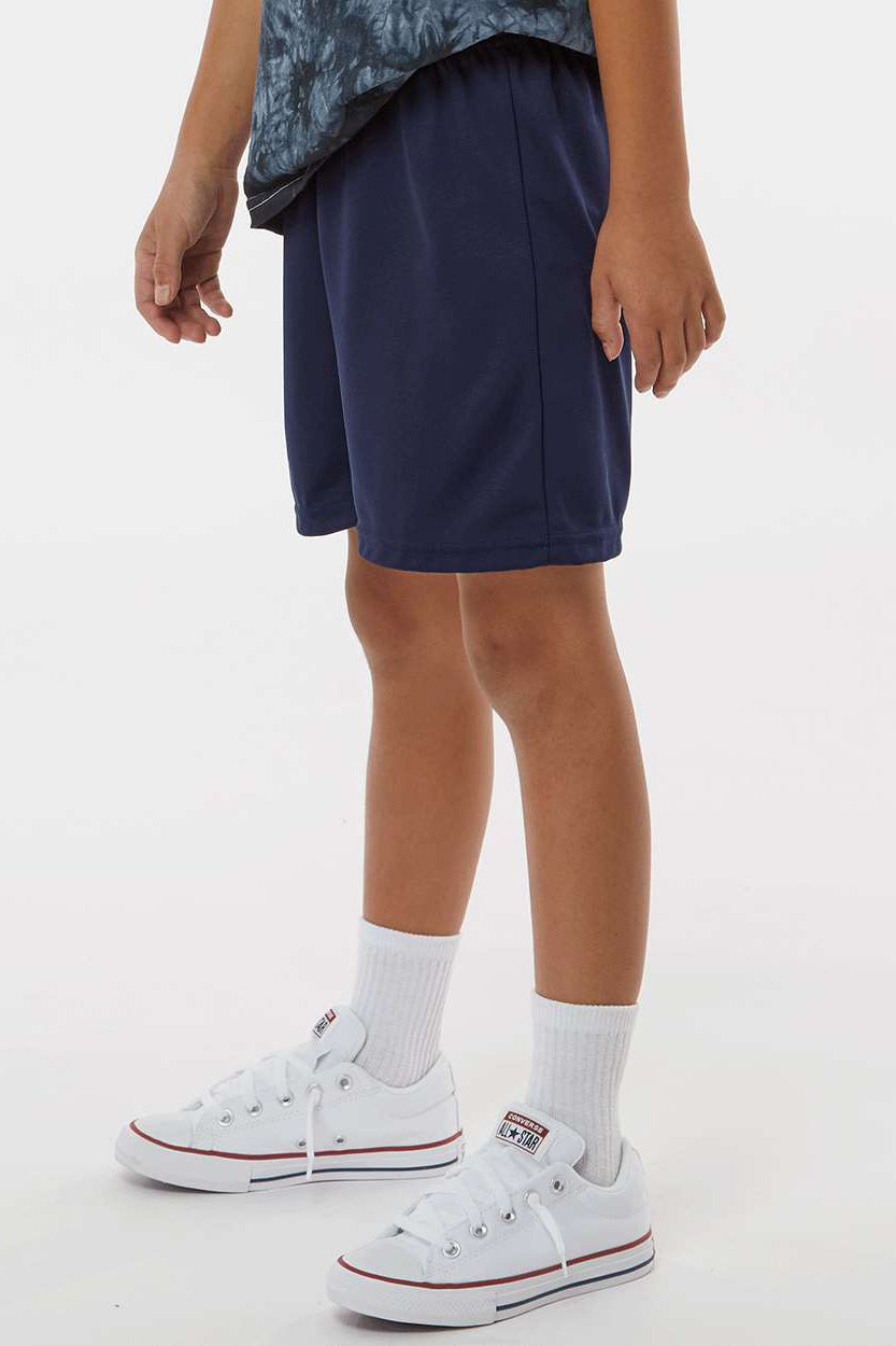 Augusta Sportswear 1426 Youth Octane Moisture Wicking Shorts Navy Blue Model Side