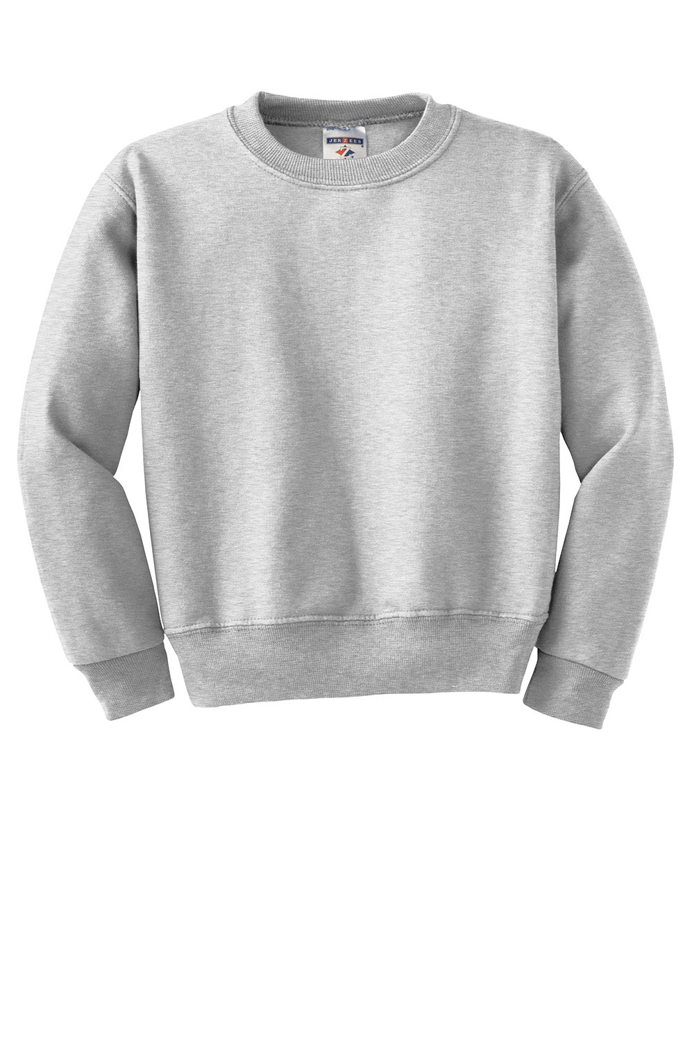 Jerzees 562B/562BR Youth NuBlend Fleece Crewneck Sweatshirt Ash Grey Flat Front