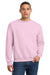 Jerzees 562M/562MR Mens NuBlend Fleece Crewneck Sweatshirt Classic Pink Model Front