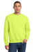 Jerzees 562M/562MR Mens NuBlend Fleece Crewneck Sweatshirt Safety Green Model Front