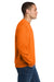 Jerzees 562M/562MR Mens NuBlend Fleece Crewneck Sweatshirt Safety Orange Model Side