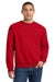 Jerzees 562M/562MR Mens NuBlend Fleece Crewneck Sweatshirt True Red Model Front