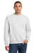 Jerzees 562M/562MR Mens NuBlend Fleece Crewneck Sweatshirt White Model Front