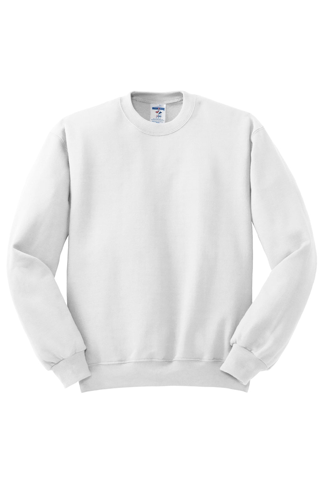 Jerzees 562M/562MR Mens NuBlend Fleece Crewneck Sweatshirt White Flat Front