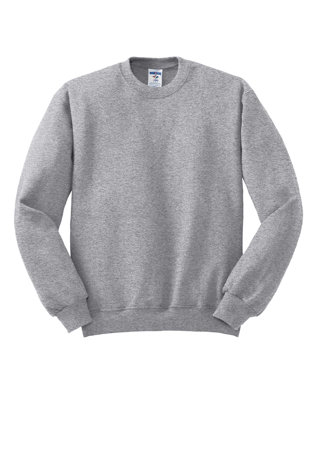 Jerzees 562M/562MR Mens NuBlend Fleece Crewneck Sweatshirt Heather Grey Flat Front