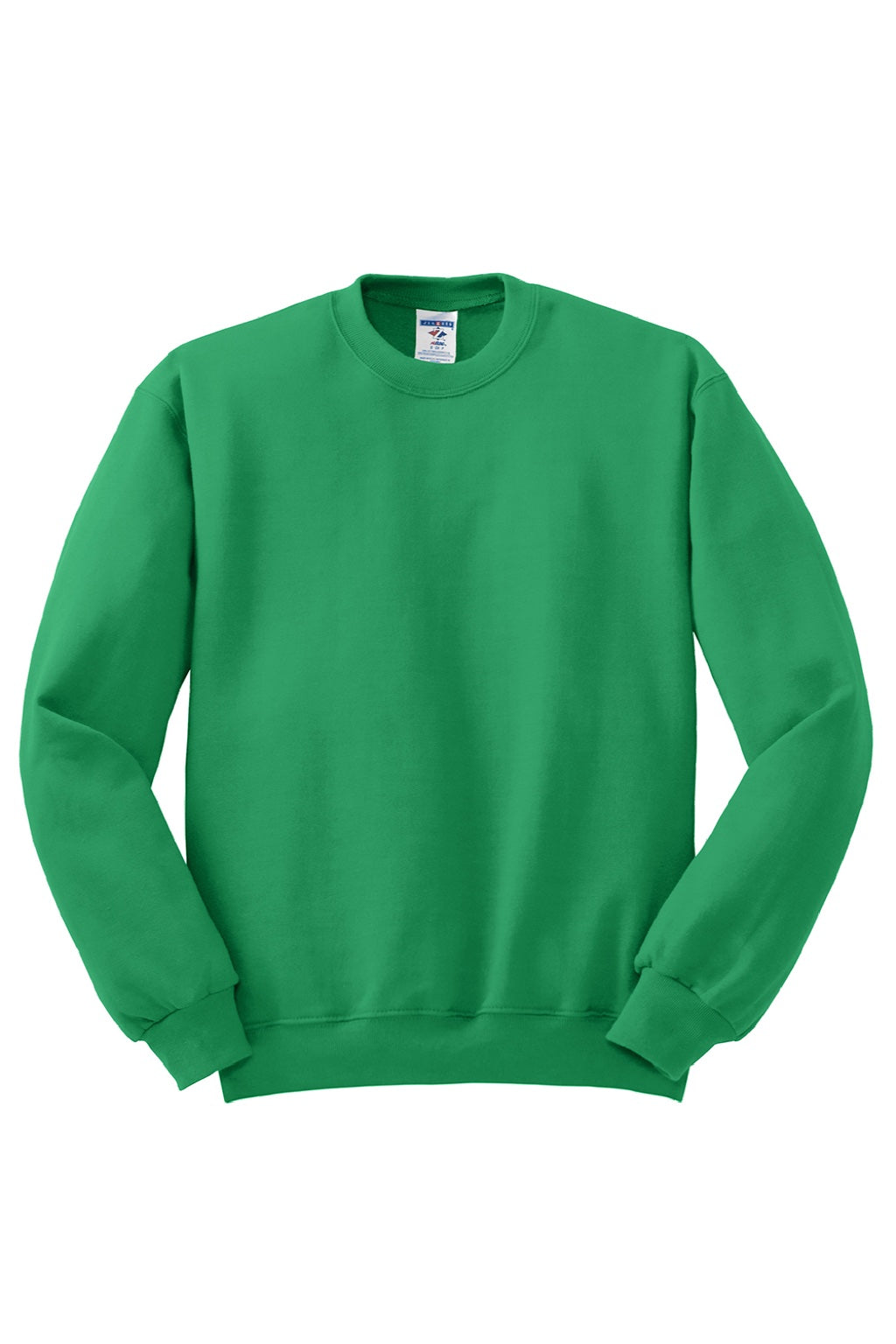 Jerzees 562M/562MR Mens NuBlend Fleece Crewneck Sweatshirt Kelly Green Flat Front