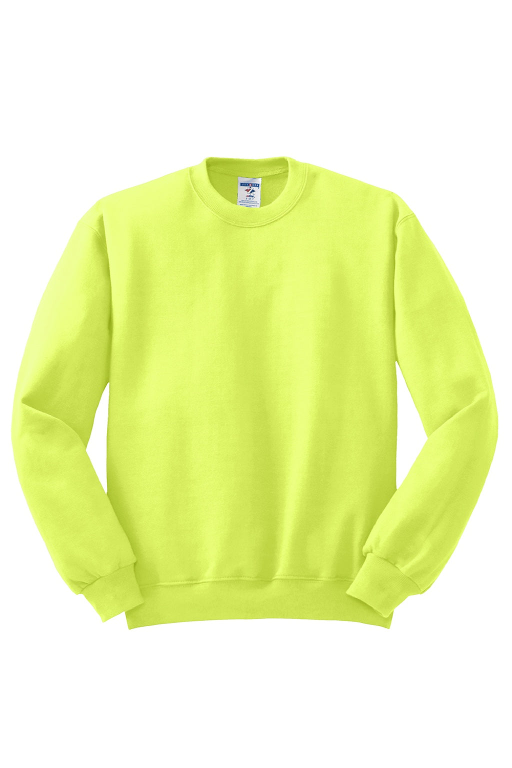Jerzees 562M/562MR Mens NuBlend Fleece Crewneck Sweatshirt Safety Green Flat Front