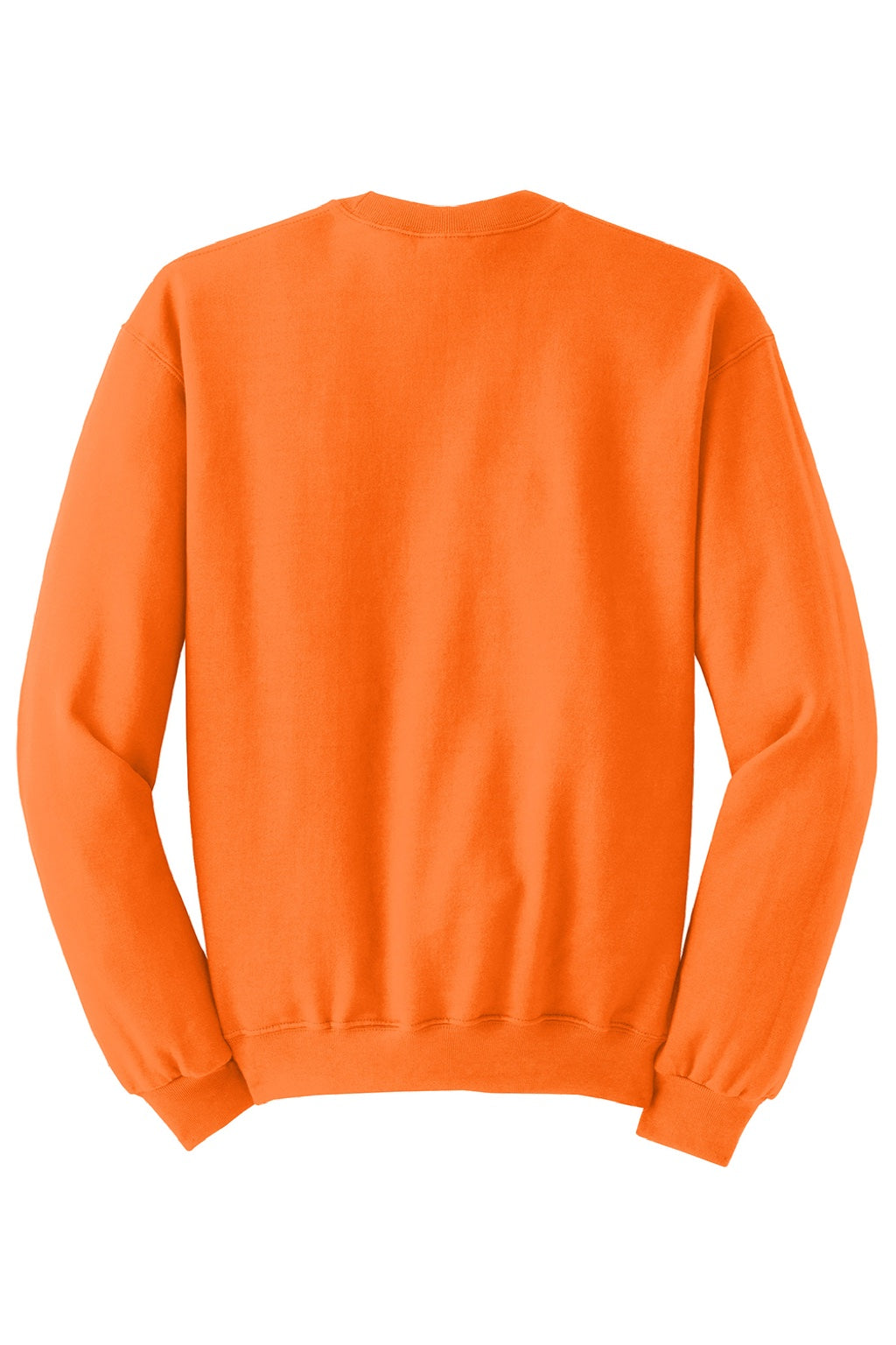 Jerzees 562M/562MR Mens NuBlend Fleece Crewneck Sweatshirt Safety Orange Flat Back