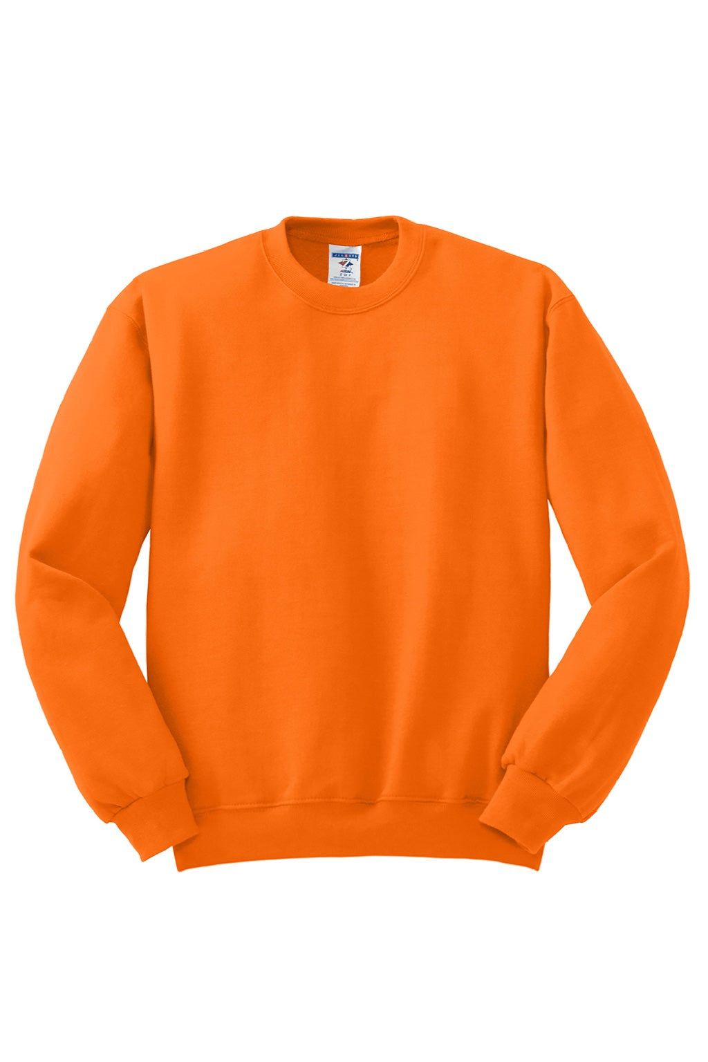 Jerzees 562M/562MR Mens NuBlend Fleece Crewneck Sweatshirt Safety Orange Flat Front