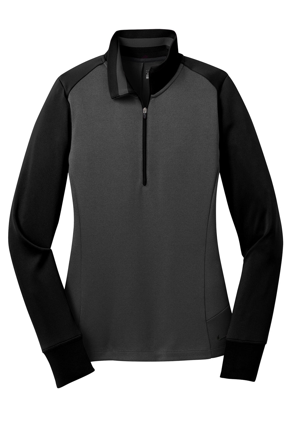 Nike 578674 Womens Dri-Fit Moisture Wicking 1/4 Zip Sweatshirt Anthracite Grey/Black Flat Front