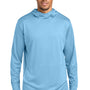 Carhartt Mens Force Sun Defender Moisture Wicking Long Sleeve Hooded T-Shirt Hoodie w/ Pouch Pocket - Fresh Water Blue
