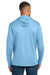 Carhartt CT106923 Mens Force Sun Defender Moisture Wicking Long Sleeve Hooded T-Shirt Hoodie w/ Pouch Pocket Fresh Water Blue Model Back