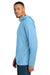 Carhartt CT106923 Mens Force Sun Defender Moisture Wicking Long Sleeve Hooded T-Shirt Hoodie w/ Pouch Pocket Fresh Water Blue Model Side