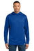 Carhartt CT106923 Mens Force Sun Defender Moisture Wicking Long Sleeve Hooded T-Shirt Hoodie w/ Pouch Pocket Royal Glass Blue Model Front