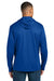 Carhartt CT106923 Mens Force Sun Defender Moisture Wicking Long Sleeve Hooded T-Shirt Hoodie w/ Pouch Pocket Royal Glass Blue Model Back