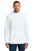 Carhartt CT106923 Mens Force Sun Defender Moisture Wicking Long Sleeve Hooded T-Shirt Hoodie w/ Pouch Pocket White Model Front