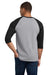 Gildan 5700 Mens 3/4 Sleeve Crewneck T-Shirt Sport Grey/Black Model Back
