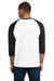 Gildan 5700 Mens 3/4 Sleeve Crewneck T-Shirt White/Black Model Back