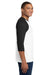 Gildan 5700 Mens 3/4 Sleeve Crewneck T-Shirt White/Black Model Side