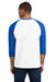 Gildan 5700 Mens 3/4 Sleeve Crewneck T-Shirt White/Royal Blue Model Back
