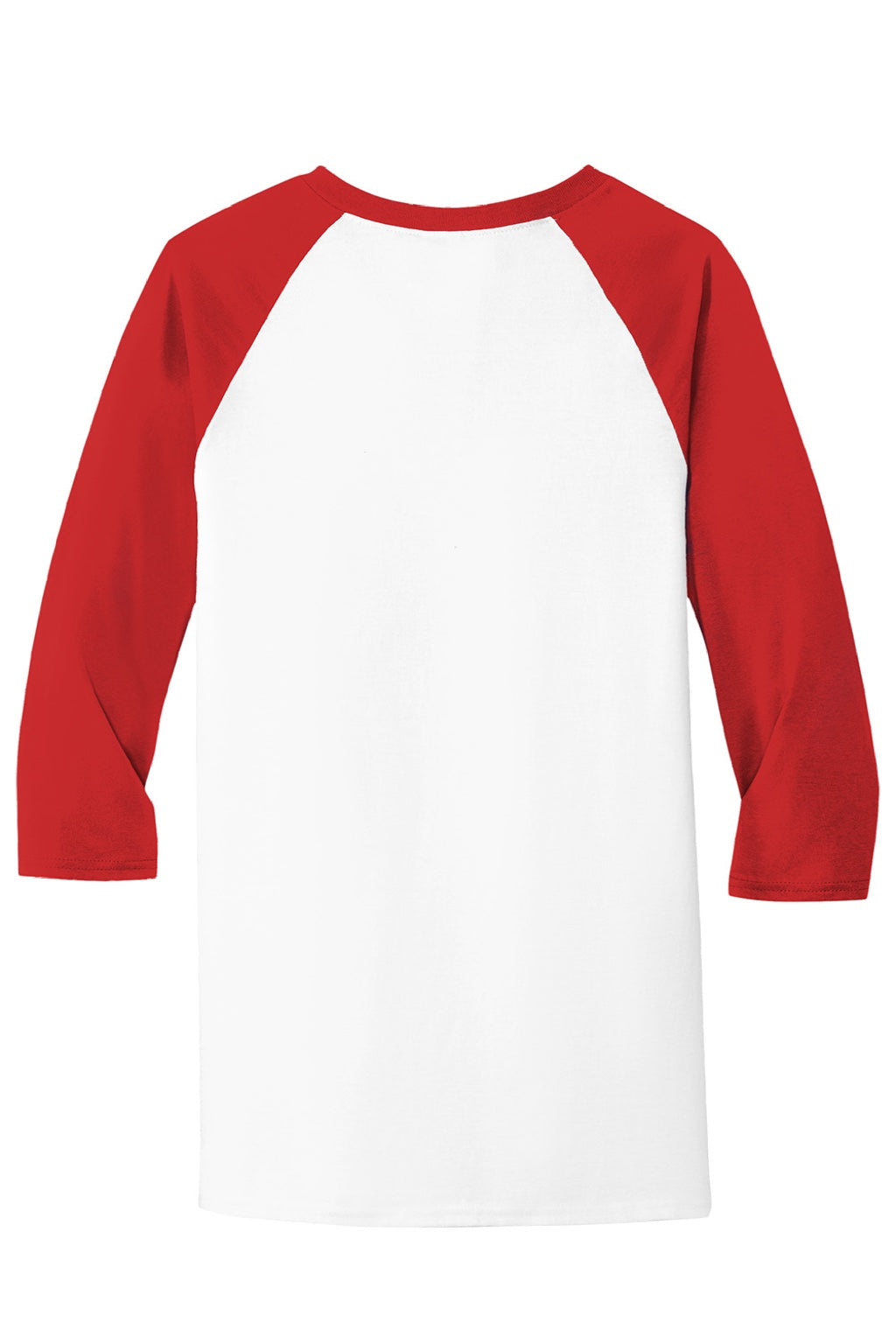 Gildan 5700 Mens 3/4 Sleeve Crewneck T-Shirt White/Red Flat Back