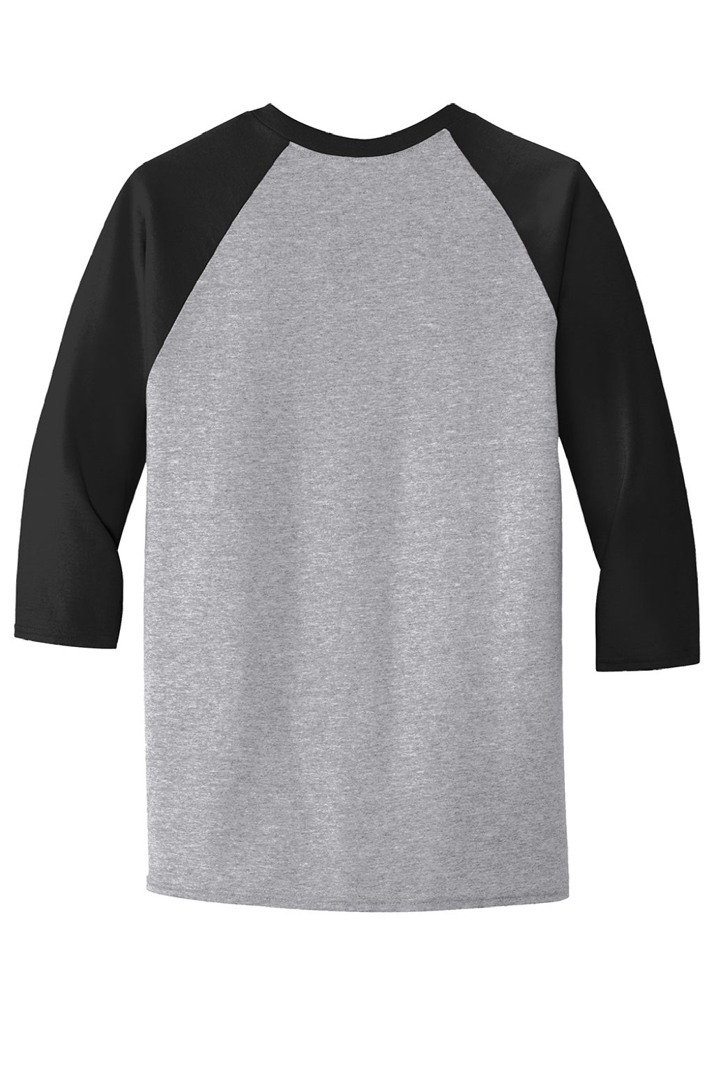 Gildan 5700 Mens 3/4 Sleeve Crewneck T-Shirt Sport Grey/Black Flat Back