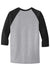 Gildan 5700 Mens 3/4 Sleeve Crewneck T-Shirt Sport Grey/Black Flat Back