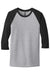 Gildan 5700 Mens 3/4 Sleeve Crewneck T-Shirt Sport Grey/Black Flat Front