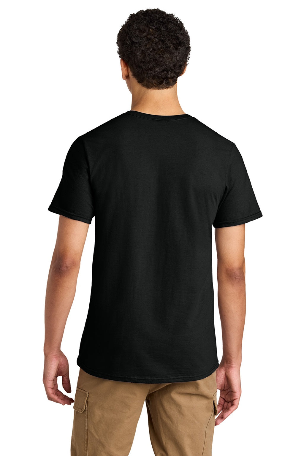 Jerzees 570M Mens Premium Short Sleeve Crewneck T-Shirt Black Ink Model Back