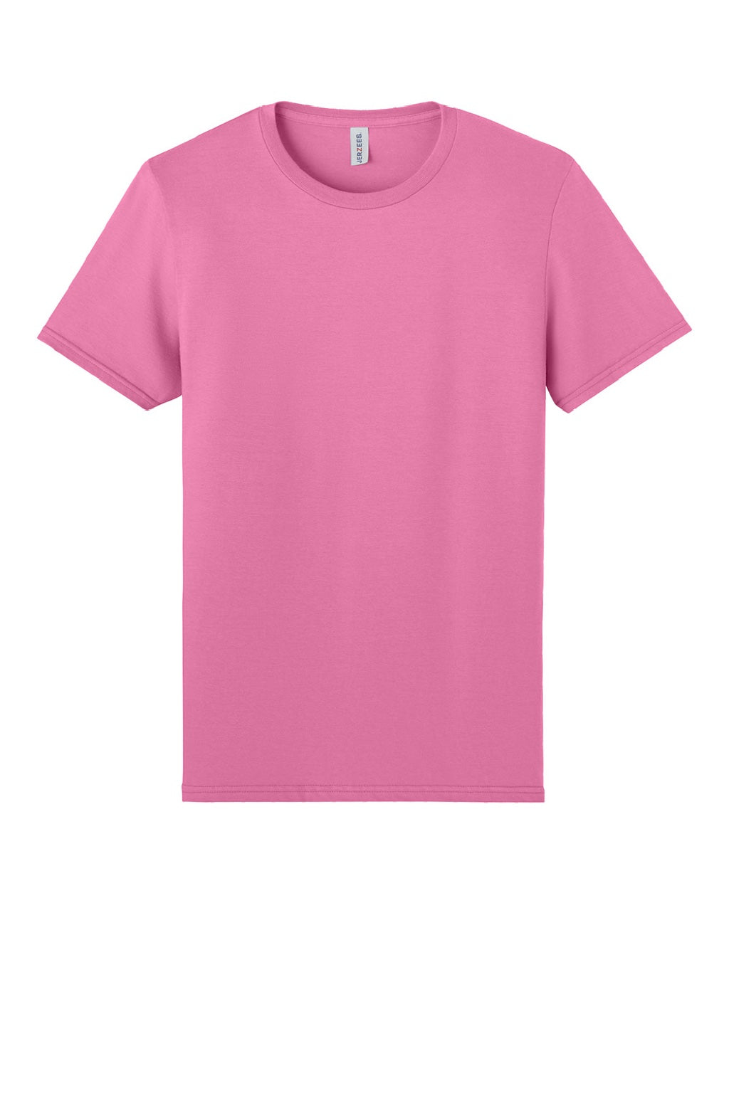 Jerzees 570M Mens Premium Short Sleeve Crewneck T-Shirt Bubblegum Pink Flat Front