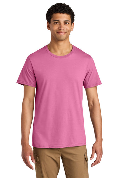 Jerzees 570M Mens Premium Short Sleeve Crewneck T-Shirt Bubblegum Pink Model Front