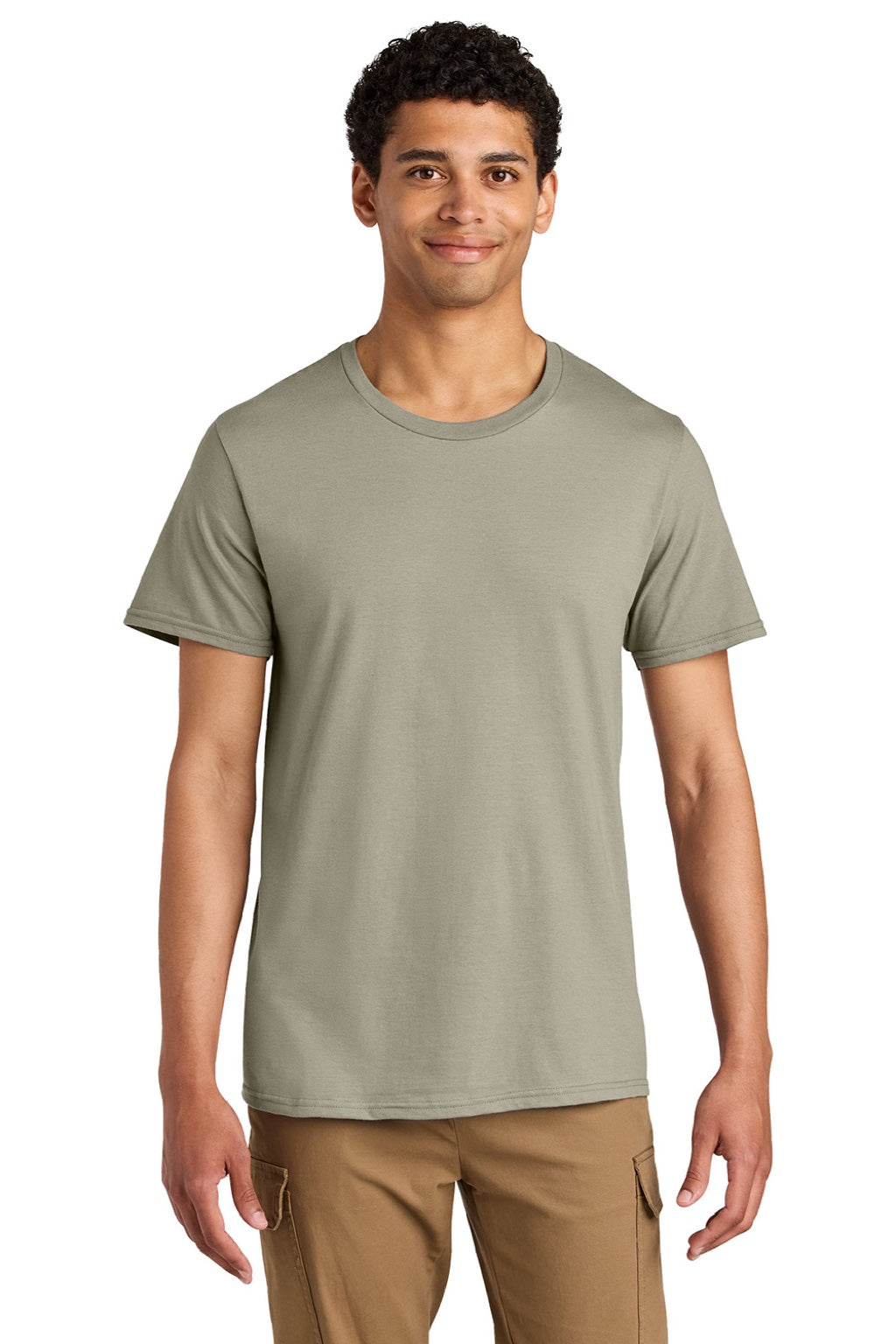 Jerzees 570M Mens Premium Short Sleeve Crewneck T-Shirt Clay Model Front