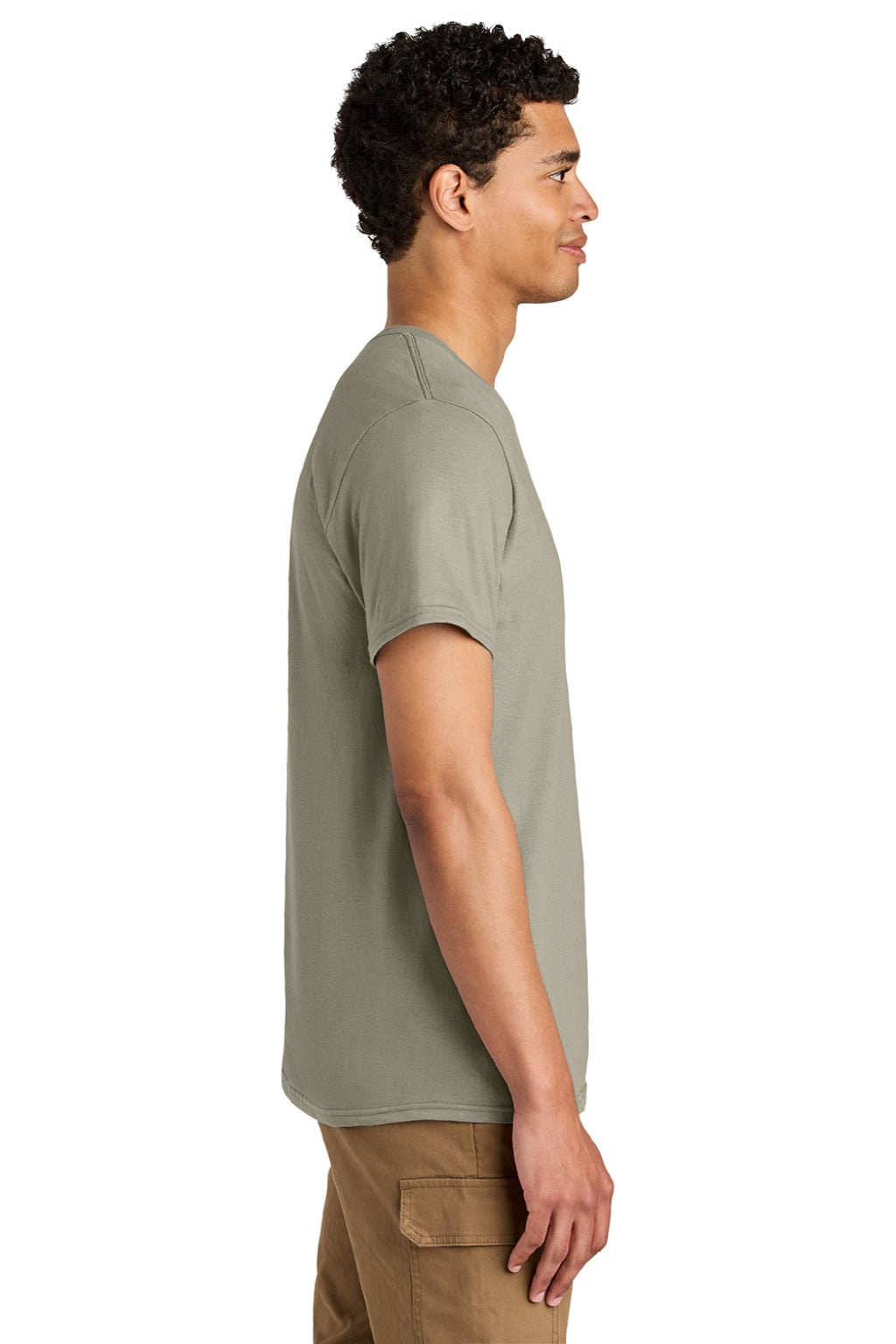 Jerzees 570M Mens Premium Short Sleeve Crewneck T-Shirt Clay Model Side