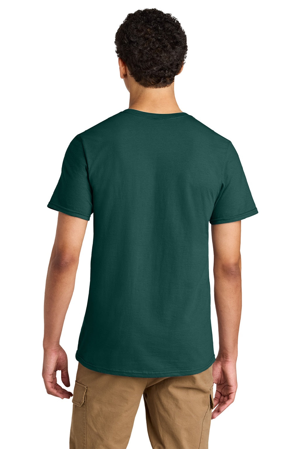 Jerzees 570M Mens Premium Short Sleeve Crewneck T-Shirt Deep Emerald Green Model Back