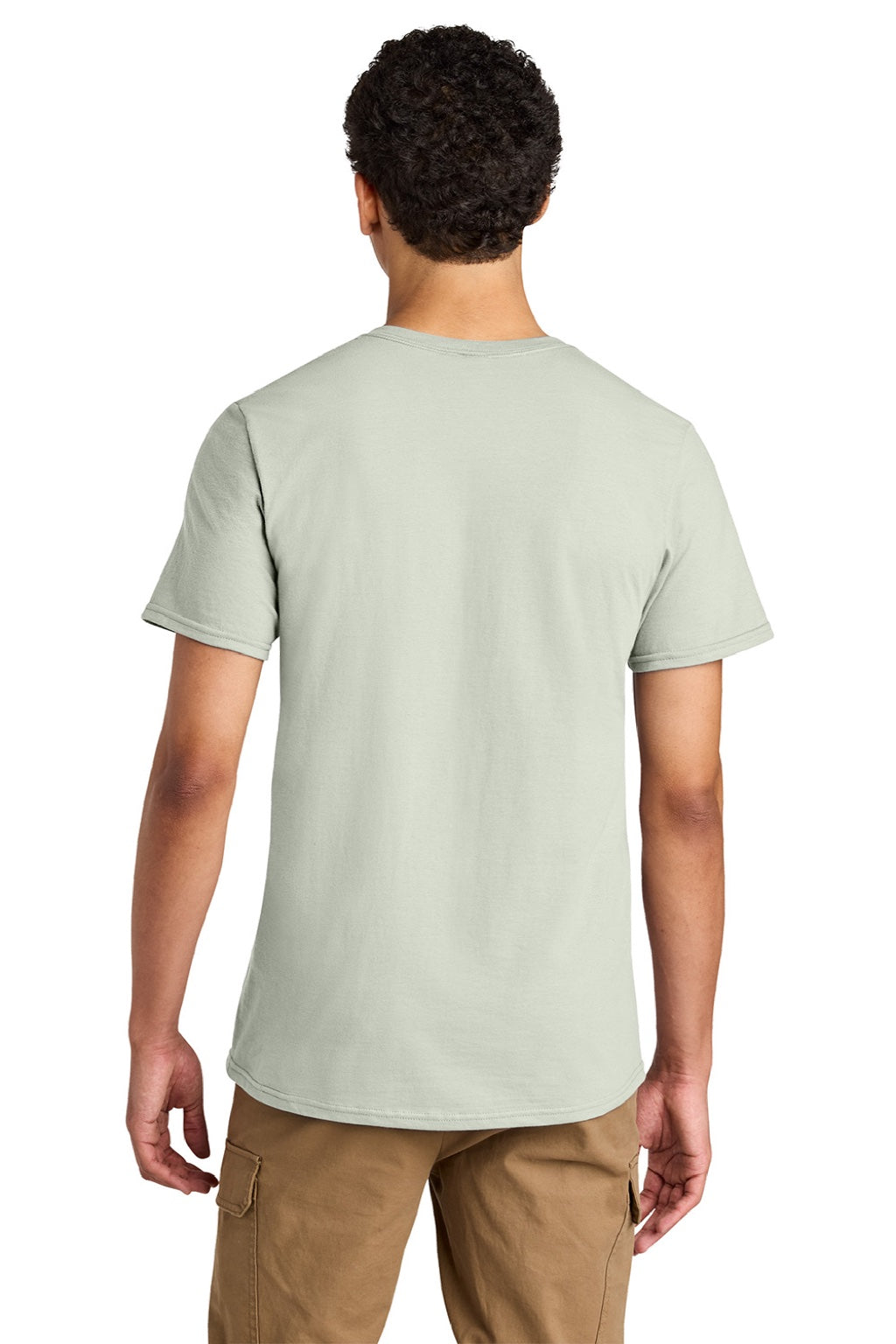 Jerzees 570M Mens Premium Short Sleeve Crewneck T-Shirt Limestone Model Back