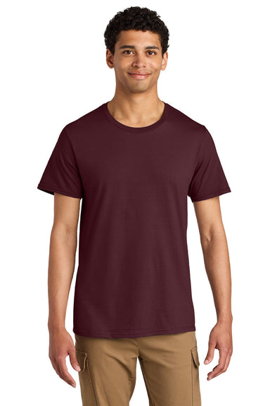 Jerzees 570M Mens Premium Short Sleeve Crewneck T-Shirt Maroon Model Front