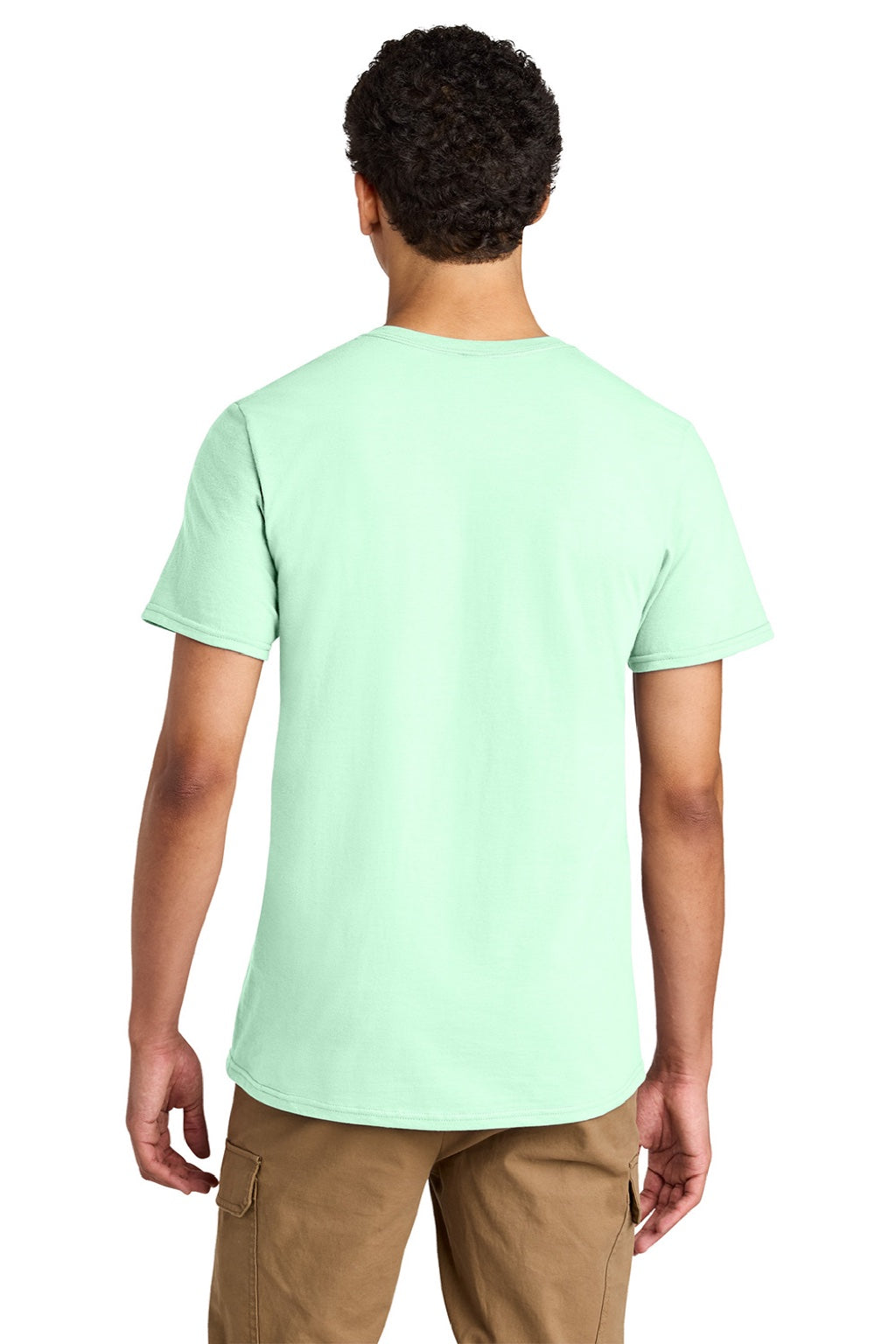 Jerzees 570M Mens Premium Short Sleeve Crewneck T-Shirt Mint To Be Green Model Back