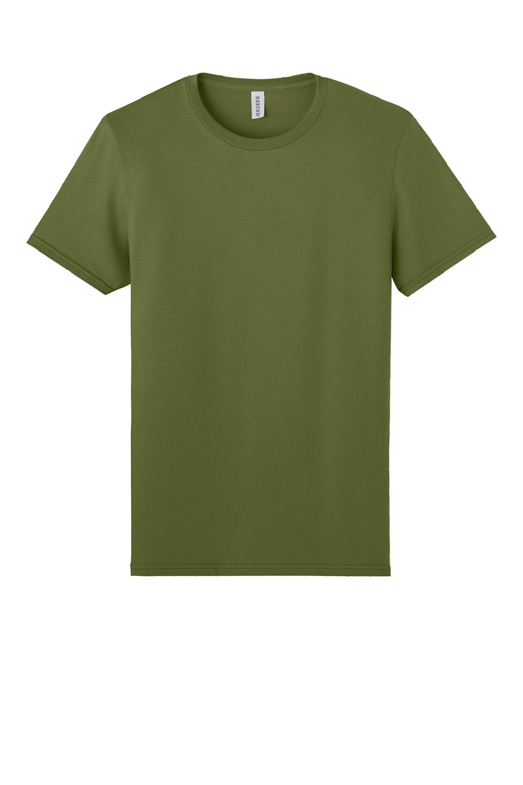 Jerzees 570M Mens Premium Short Sleeve Crewneck T-Shirt Olive Oil Green Flat Front