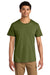 Jerzees 570M Mens Premium Short Sleeve Crewneck T-Shirt Olive Oil Green Model Front