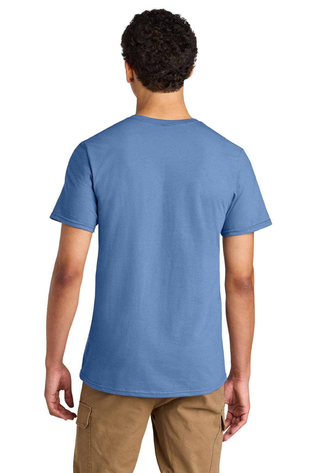 Jerzees 570M Mens Premium Short Sleeve Crewneck T-Shirt Periwinkle Blue Model Back
