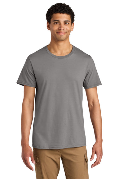 Jerzees 570M Mens Premium Short Sleeve Crewneck T-Shirt Rock Grey Model Front