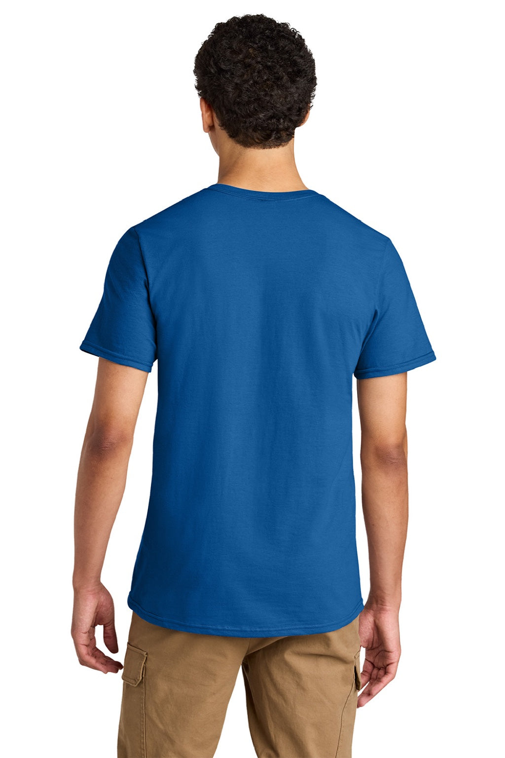 Jerzees 570M Mens Premium Short Sleeve Crewneck T-Shirt Royal Blue Model Back