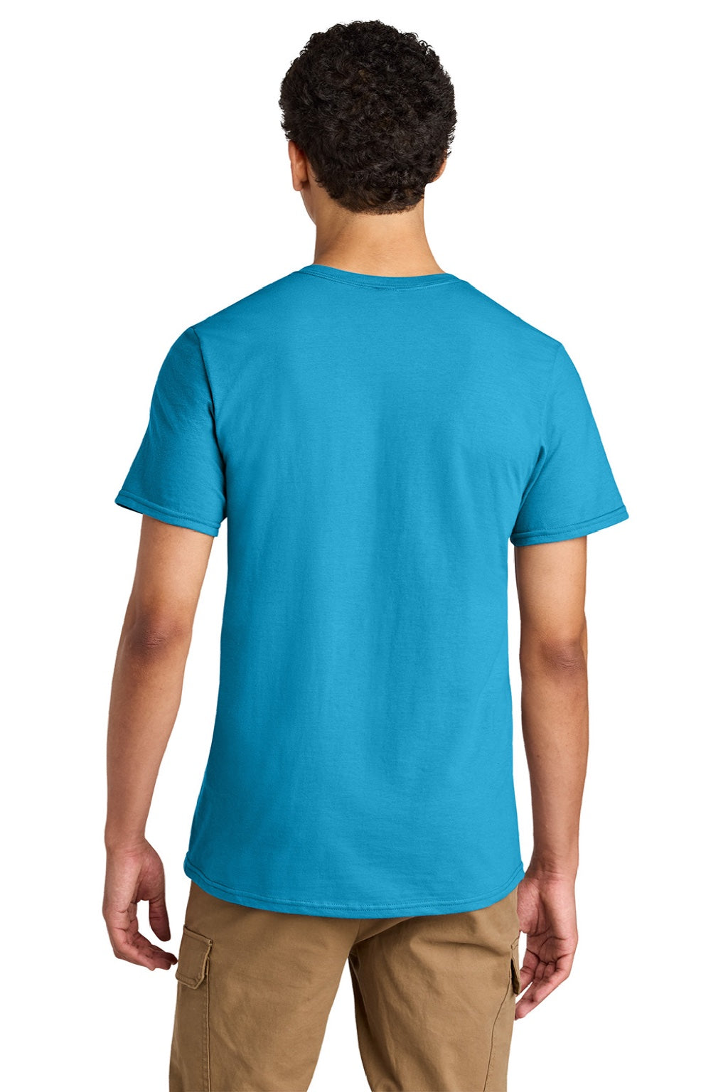 Jerzees 570M Mens Premium Short Sleeve Crewneck T-Shirt Soul Blue Model Back