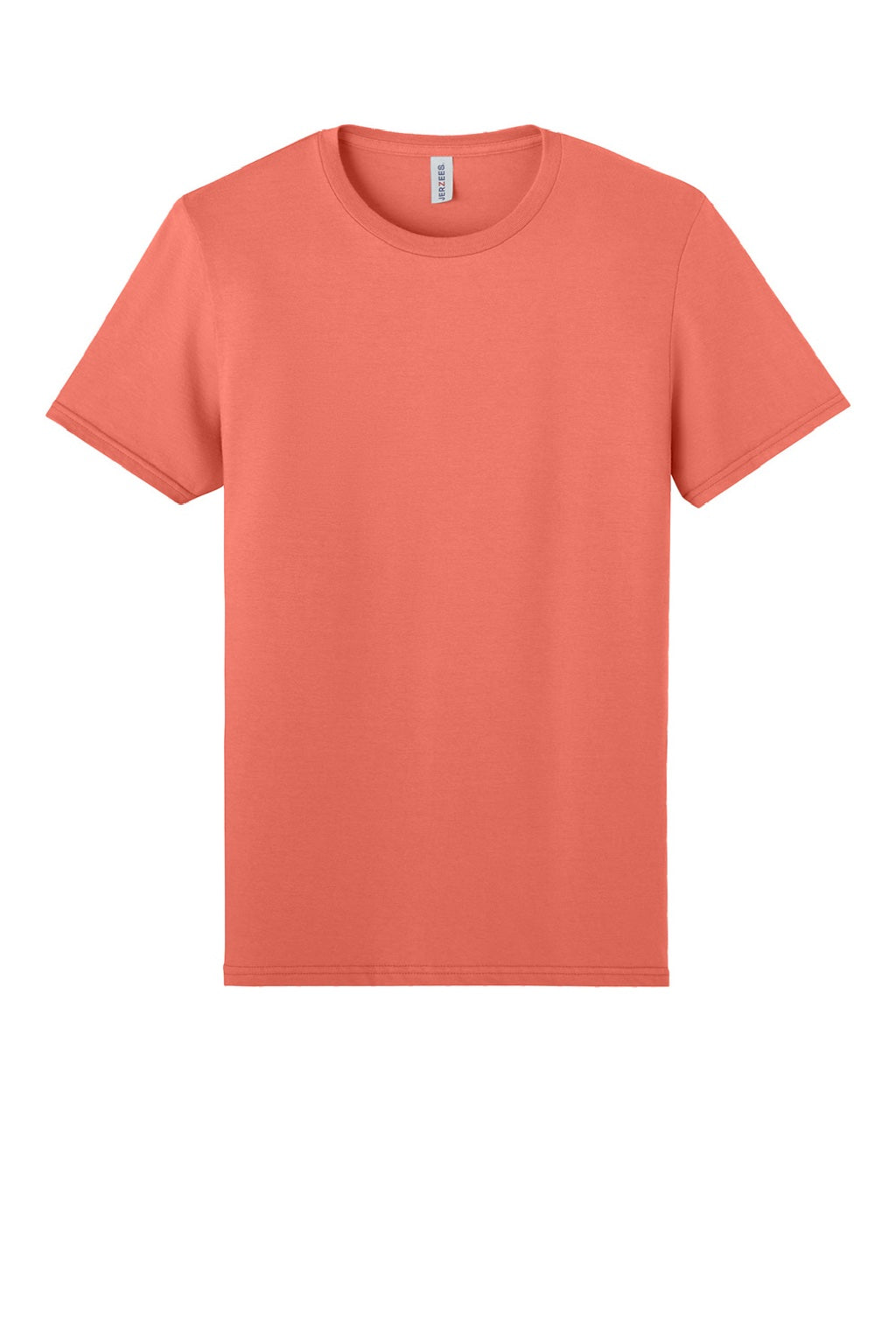 Jerzees 570M Mens Premium Short Sleeve Crewneck T-Shirt Sunset Coral Flat Front