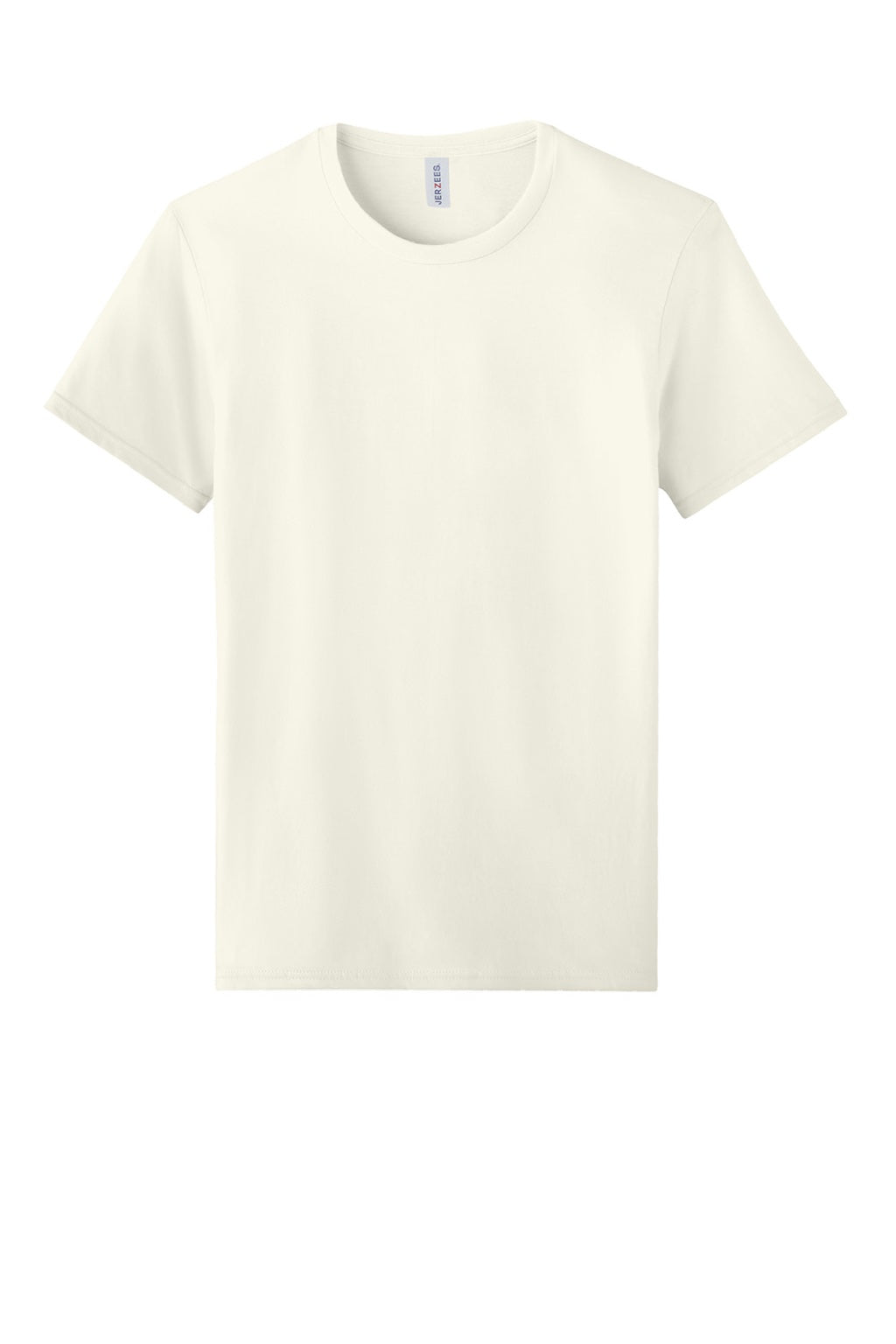 Jerzees 570M Mens Premium Short Sleeve Crewneck T-Shirt Heather Sweet Cream Flat Front