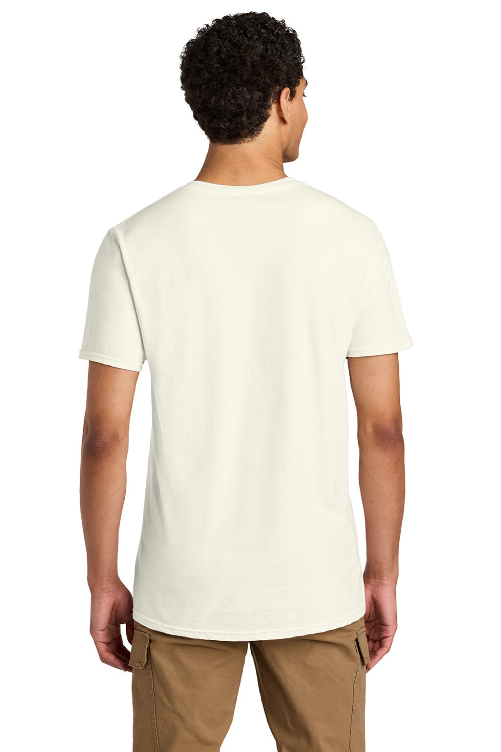 Jerzees 570M Mens Premium Short Sleeve Crewneck T-Shirt Heather Sweet Cream Model Back