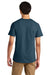 Jerzees 570M Mens Premium Short Sleeve Crewneck T-Shirt Washed Navy Blue Model Back